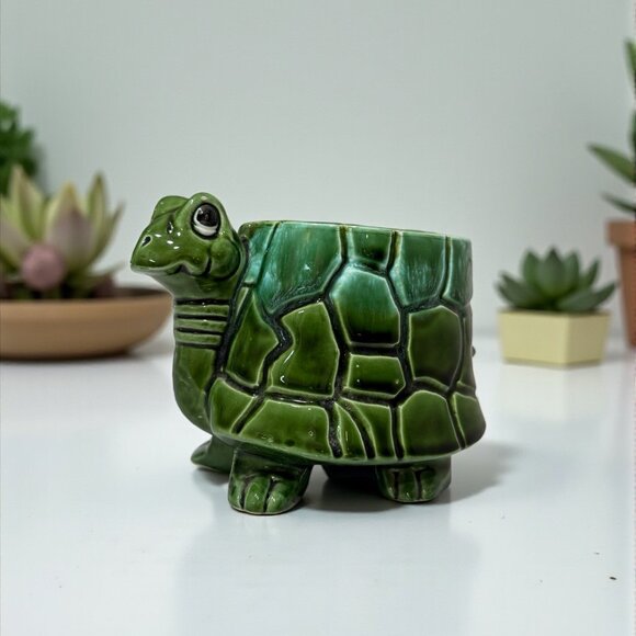 Vintage Majolica Inarco Turtle Planter made in Japan - Picture 3 of 17